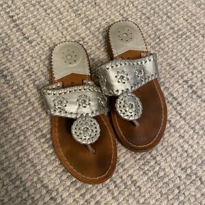 Silver Leather Sandals